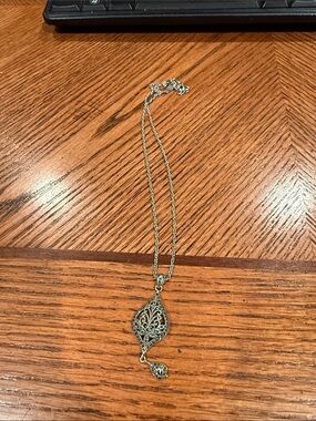 Judith Jack Gold Filigree Drop Pendant Necklace